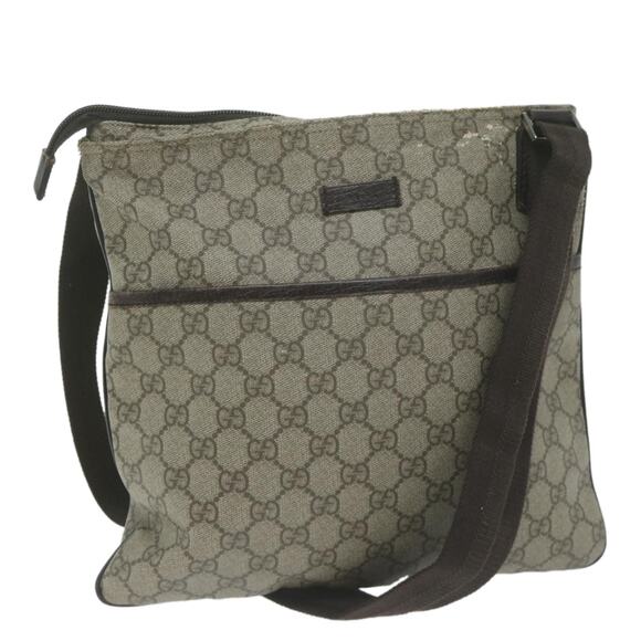 GUCCI GG Supreme Shoulder Bag Pvc Beige